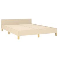 Bedframe zonder matras stof crèmekleurig 140x190 cm - thumbnail