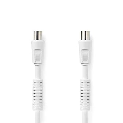 Nedis Coaxkabel | IEC (Coax) Male | IEC (Coax) Female | Vernikkeld | 120 dB | 75 Ohm | Viervoudig Afgeschermd | 5.00 m | Rond | PVC | Wit | Label - Nedis Coaxkabel | IEC (Coax) Male | IEC (Coax) Female | Vernikkeld | 120 dB | 75 Ohm | Viervoudig Afgeschermd | 5.00 m | Rond | PVC | Wit | Label -