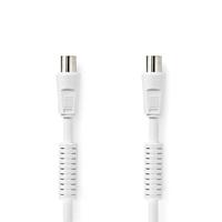 Nedis Coaxkabel | IEC (Coax) Male | IEC (Coax) Female | Vernikkeld | 120 dB | 75 Ohm | Viervoudig Afgeschermd | 5.00 m | Rond | PVC | Wit | Label - - thumbnail