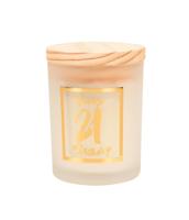 Geurkaars klein goud/wit - 21 jaar - thumbnail