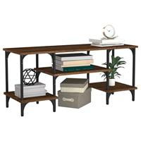 Tv-meubel 102x35x45,5 cm bewerkt hout bruineikenkleurig - thumbnail