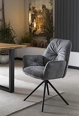 Artistiq Eetkamerstoel 'Gadi' Velvet, kleur grijs