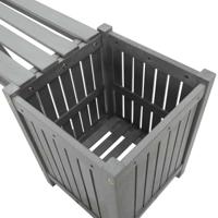 Tuinbank met 2 plantenbakken 150 cm massief acaciahout grijs - thumbnail