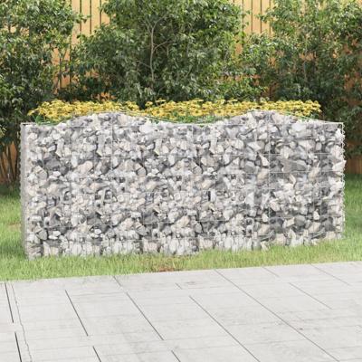 VidaXL Schanskorf gewelfd verhoogd 200x50x100 cm gegalvaniseerd ijzer