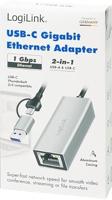LogiLink USB 2.0 Adapter [1x USB 3.2 Gen 1 stekker C (USB 3.0) - 1x RJ45-bus] UA0238B 18.00 cm - thumbnail