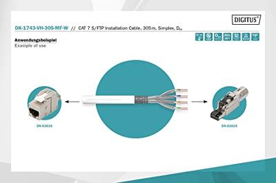 Digitus DK-1743-VH-305-MF-W Netwerkkabel CAT 7 S/FTP 8 x 0.4 mm Wit 305 m Digitus DK-1743-VH-305-MF-W Netwerkkabel CAT 7 S/FTP 8 x 0.4 mm Wit 305 m