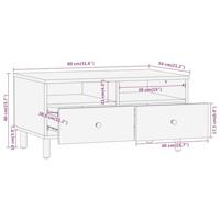 Salontafel 80x54x40 cm massief mangohout - thumbnail