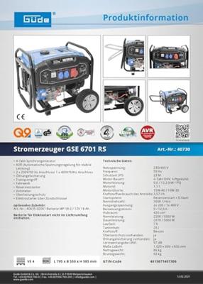 Güde Aggregaat GSE 6701 RS