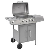 VidaXL Gasbarbecue 4+1 kookzone zilver - thumbnail
