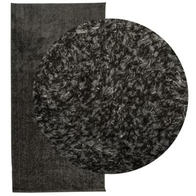 VidaXL Vloerkleed istan hoogpolig glanzend 100x200 cm antracietkleurig