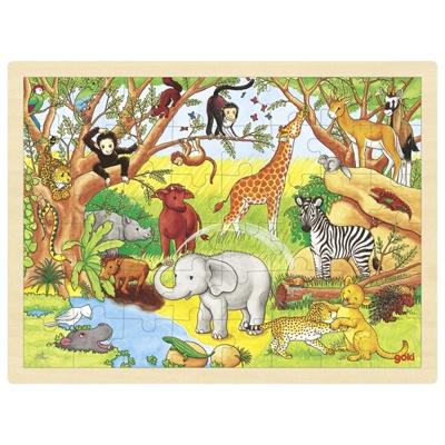 Goki houten legpuzzel - jungle, 48st.