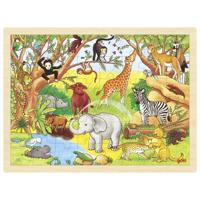Goki houten legpuzzel - jungle, 48st. - thumbnail