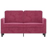 Tweezitsbank 120 cm fluweel wijnrood - thumbnail