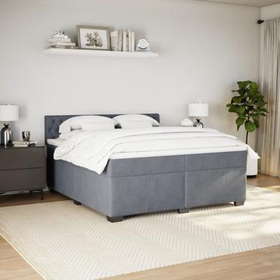 Boxspring met matras fluweel donkergrijs 200x200 cm