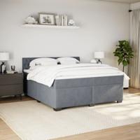 Boxspring met matras fluweel donkergrijs 200x200 cm - thumbnail