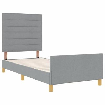 Bedframe met hoofdeinde Lichtgrijs 80 x 200 cm Stof