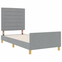 Bedframe met hoofdeinde Lichtgrijs 80 x 200 cm Stof - thumbnail