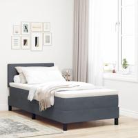 Boxspringbed met matras fluweel donkergrijs 100x200 cm - thumbnail
