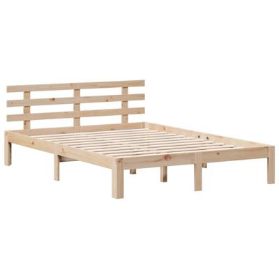 Bed met boekenkast zonder matras massief grenenhout 140x200 cm - thumbnail