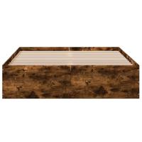 Bedframe bewerkt hout gerookt eikenkleurig 140x200 cm - thumbnail