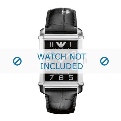 Horlogeband Armani AR0363 Leder Zwart 22mm