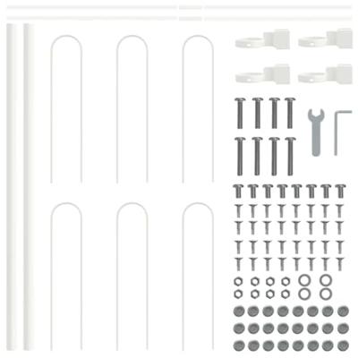 Tuinhek 5 pcs Wit 8,5 x 0,6 m Poedercoating staal