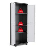 KIS Lineaire hoge opbergkast - 68 x 39 x 173 cm - zwart en grijs - thumbnail