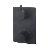 Douchekraan Wiesbaden Caral thermostatisch afbouwdeel 2-weg Mat Zwart - thumbnail