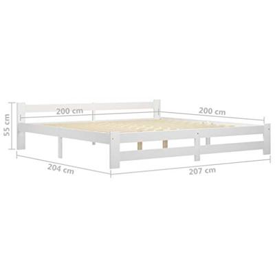 Bedframe massief grenenhout wit 200x200 cm Bedframe massief grenenhout wit 200x200 cm