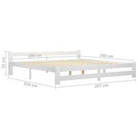 Bedframe massief grenenhout wit 200x200 cm - thumbnail