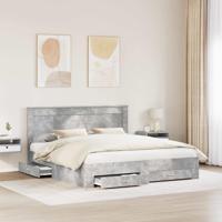 Bedframe met lade met hoofdeinde met opslag Bewerkt hout - thumbnail