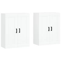 Hangkasten 2 st bewerkt hout wit - thumbnail