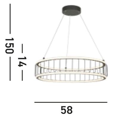 Searchlight Led hanglampCircolo Ø 57cm - 54214-1BK