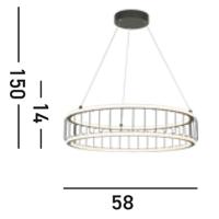 Searchlight Led hanglampCircolo Ø 57cm - 54214-1BK - thumbnail