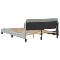 Bedframe zonder matras 140x200 cm fluweel lichtgrijs - thumbnail