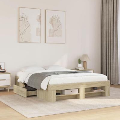 Bedframe zonder matras hout sonoma eikenkleurig 140x200 cm