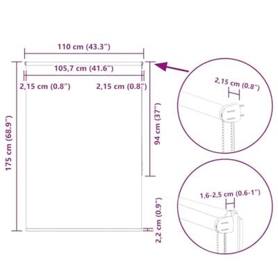 VidaXL Rolgordijn verduisterend koffie 110x175 cm stofbreedte 105,7 cm