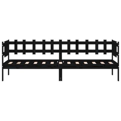 Slaapbank 90x190 cm massief grenenhout zwart