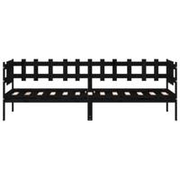 Slaapbank 90x190 cm massief grenenhout zwart - thumbnail