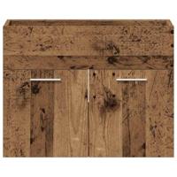 Wastafelkast 60x38,5x46 cm bewerkt hout oud houtkleurig - thumbnail