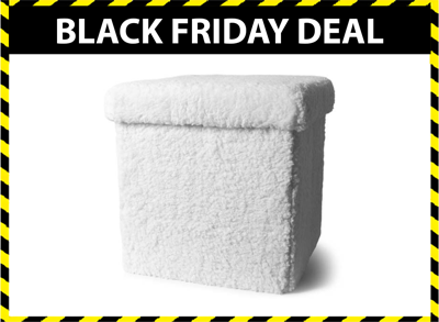 SENZA Poef met opbergruimte - Opvouwbaar - Teddy - Wit