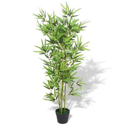 VidaXL Kunstplant met pot bamboe 120 cm groen