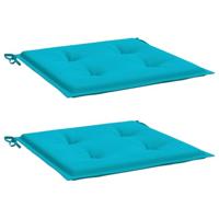 VidaXL Tuinstoelkussens 2 st 40x40x4 cm stof turquoise - thumbnail