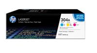 HP 304A originele cyaan/magenta/gele LaserJet tonercartridge, 3-pack - thumbnail