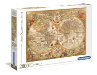 Clementoni puzzel antieke wereldkaart, 2000st. - thumbnail