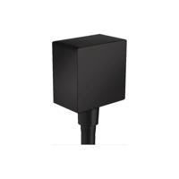 Hansgrohe Muuraansluitbocht FixFit Square met Terugslagklep Mat Zwart - thumbnail