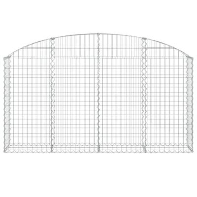 VidaXL Schanskorf gewelfd 200x30x100/120 cm gegalvaniseerd ijzer VidaXL Schanskorf gewelfd 200x30x100/120 cm gegalvaniseerd ijzer
