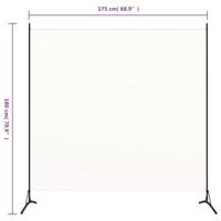Kamerscherm met 1 paneel 175x180 cm crmewit - thumbnail
