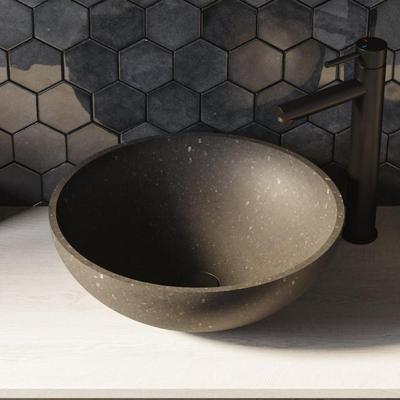 BRAUER Molten waskom - 42 - rond - natuursteen - basalt antraciet WK-ML42ROAN