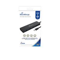 MediaRange MRCS508 USB-C (USB 3.2 Gen 2) multiport hub 4 poorten Zwart - thumbnail